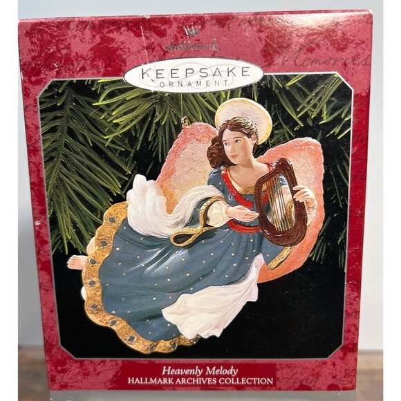 Hallmark Keepsake Ornament Heavenly Melody Angel Playing Harp Christmas Decorati - Picture 1 of 2